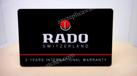 RADO Certificate Warranty Plastic cards - Buy Replica